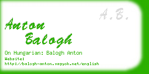 anton balogh business card